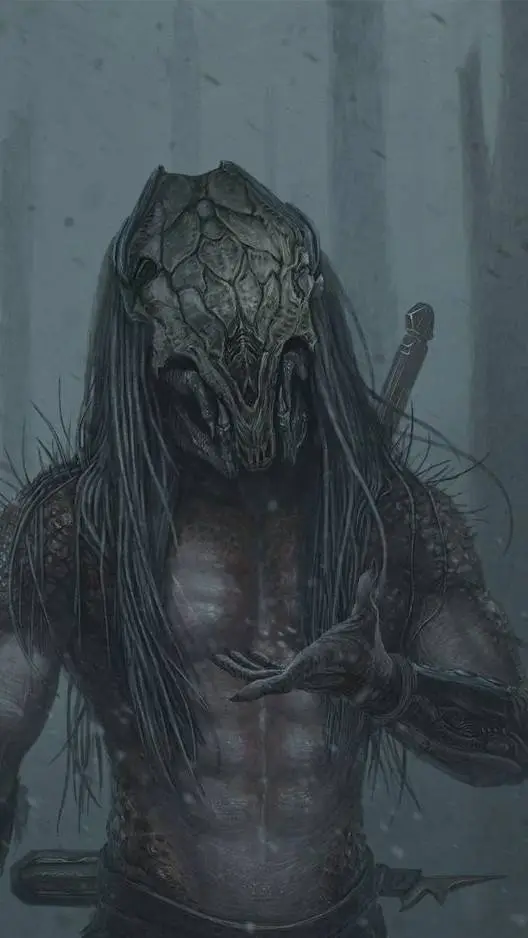ai character: Feral Yautja background