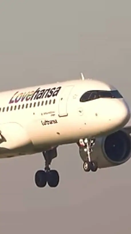 ai character: Lufthansa flight  background