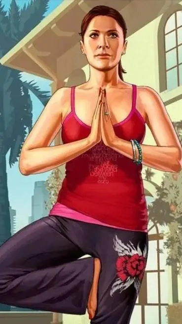 ai character: Amanda De Santa  background