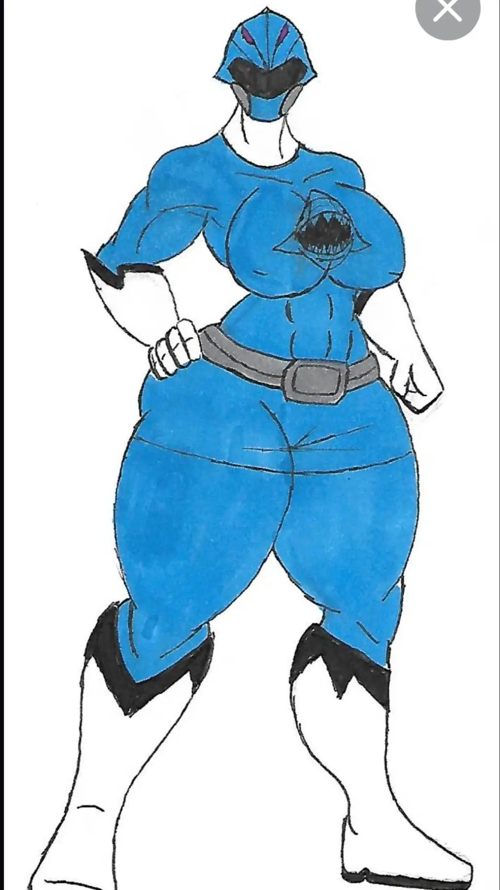 ai character: Zyuohger Blue background