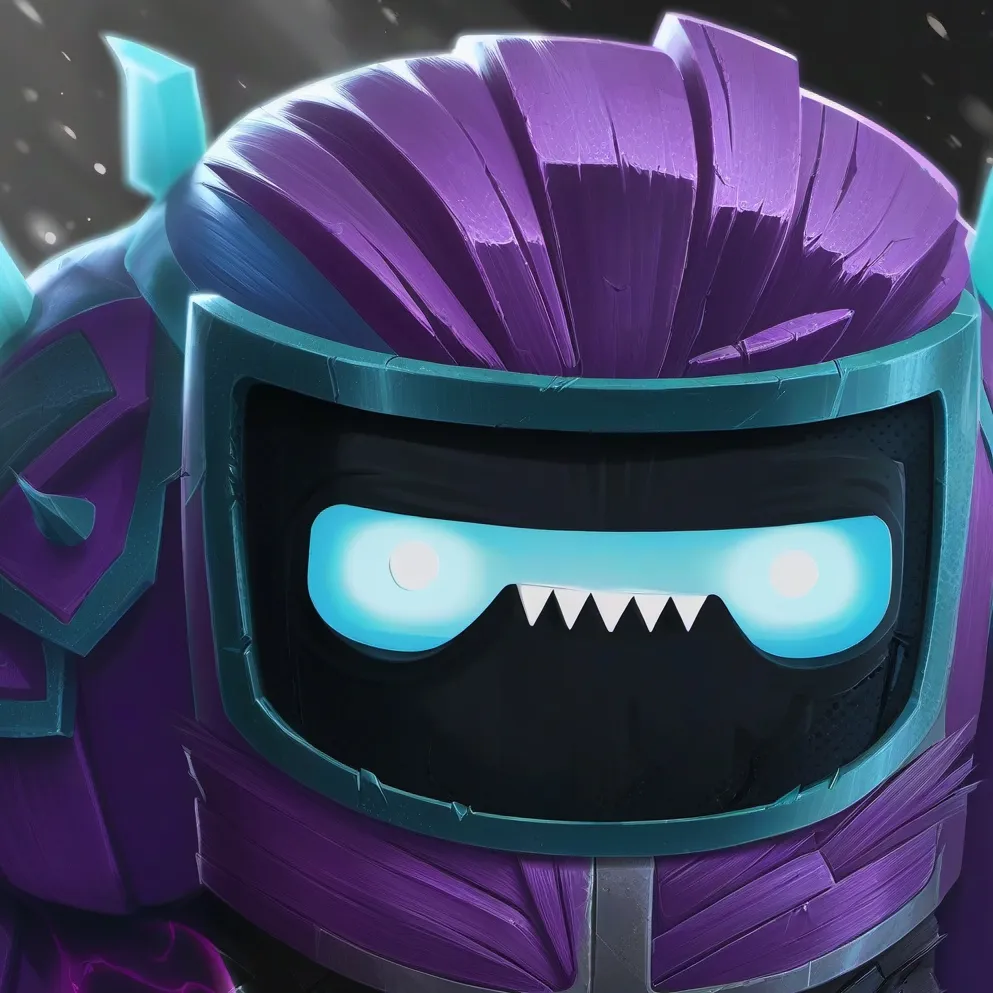 chat with ai character: purple robot
