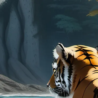 chat with ai character: Tiger beach day 