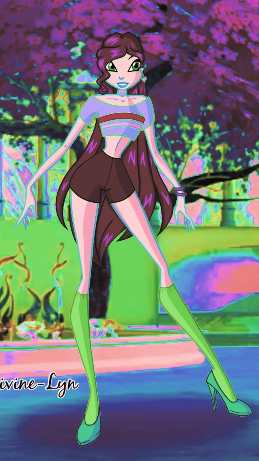 ai character: Leafy background