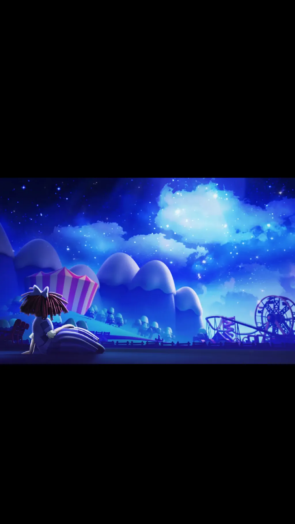 ai character: TADC, stargazing background