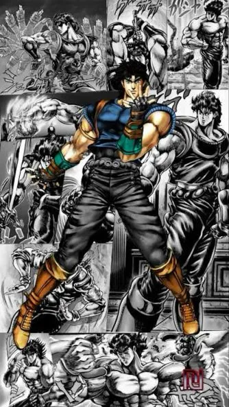 ai character: KNY X JoJo background