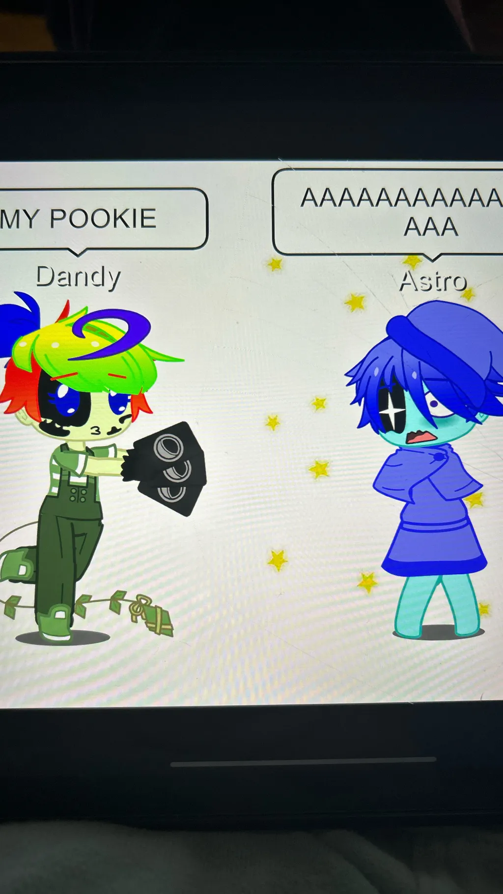 ai character: Dw pick me!! >:3 background