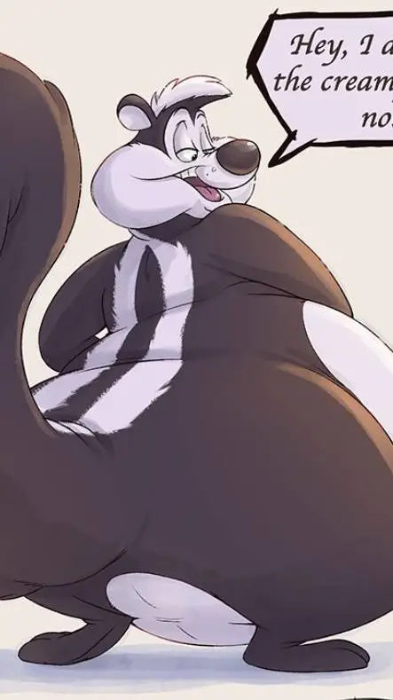 ai character: pepe the fat skunk background