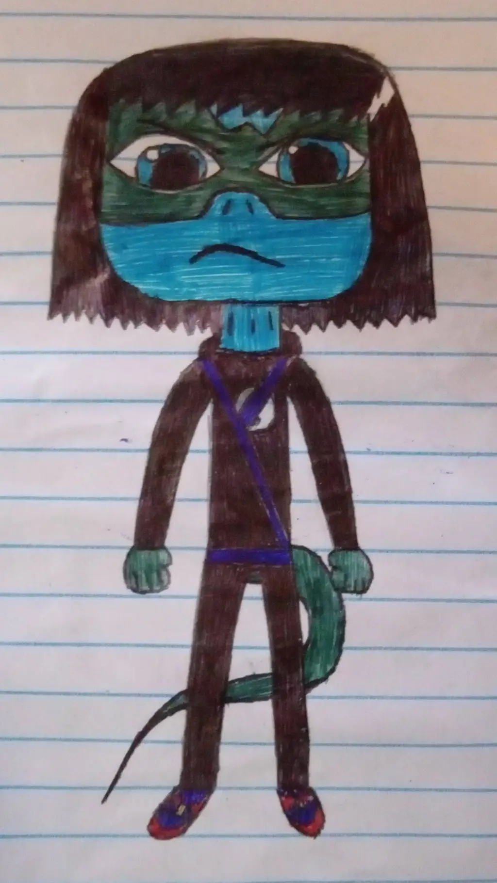 ai character: lizard man  background
