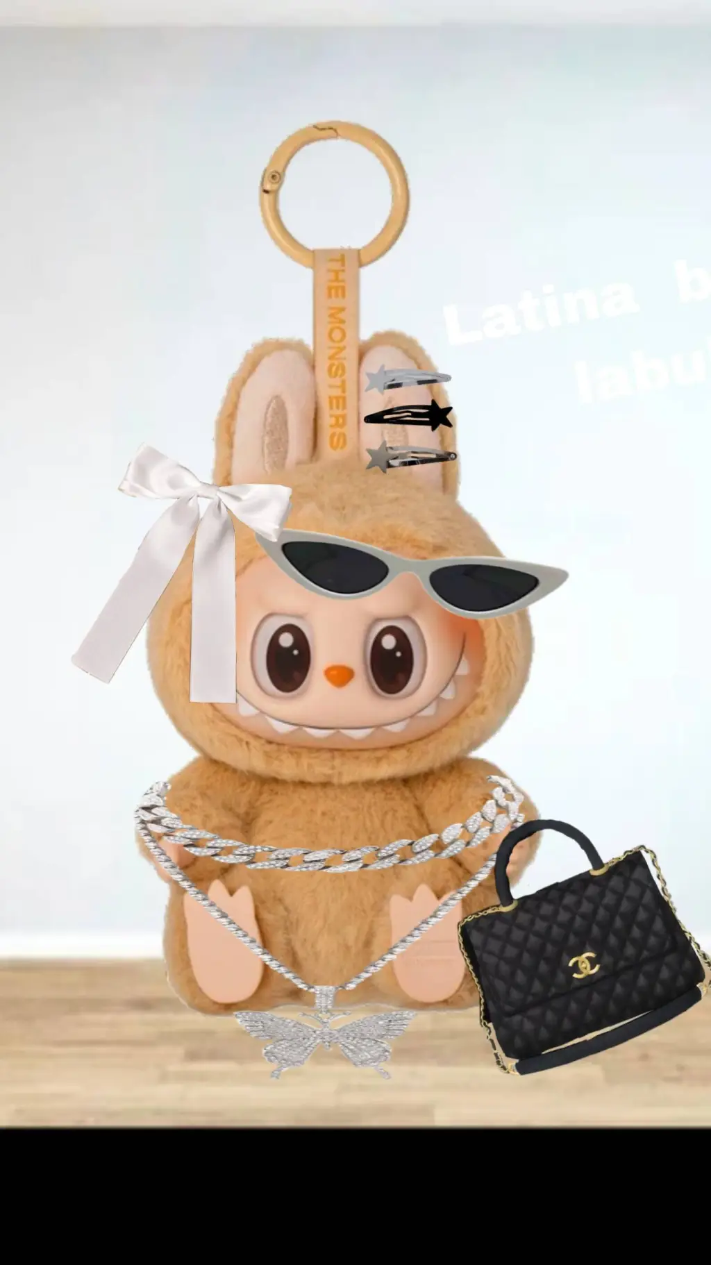 ai character: Latina labubu background