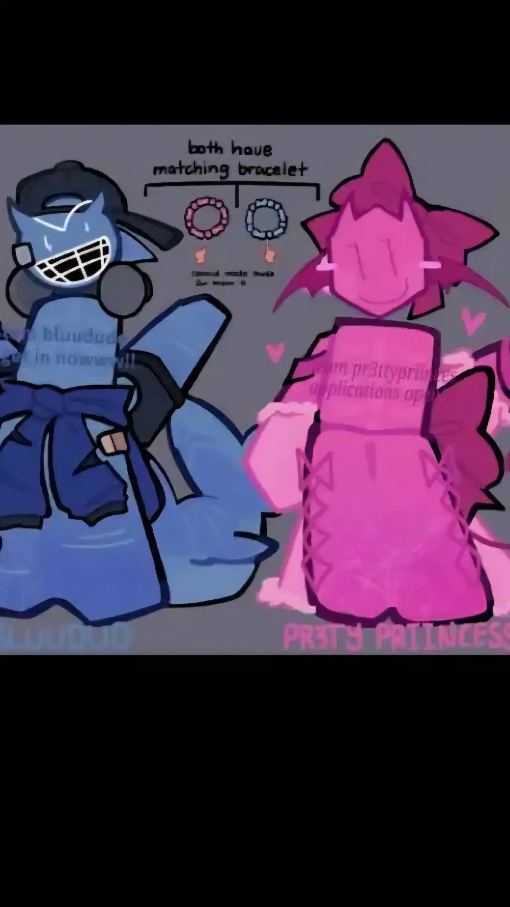 ai character: Prettybluu background