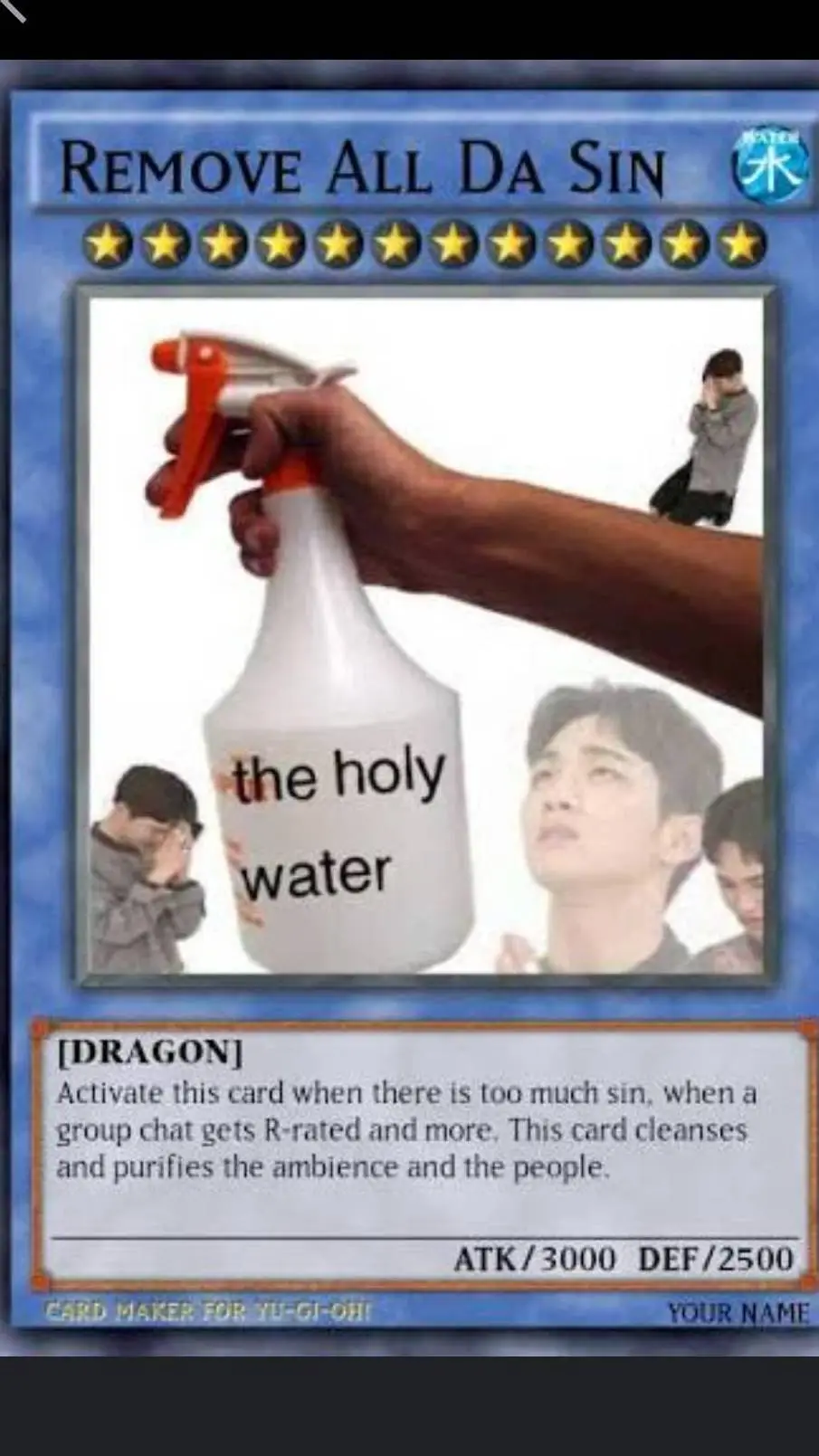 ai character: Holy Water background