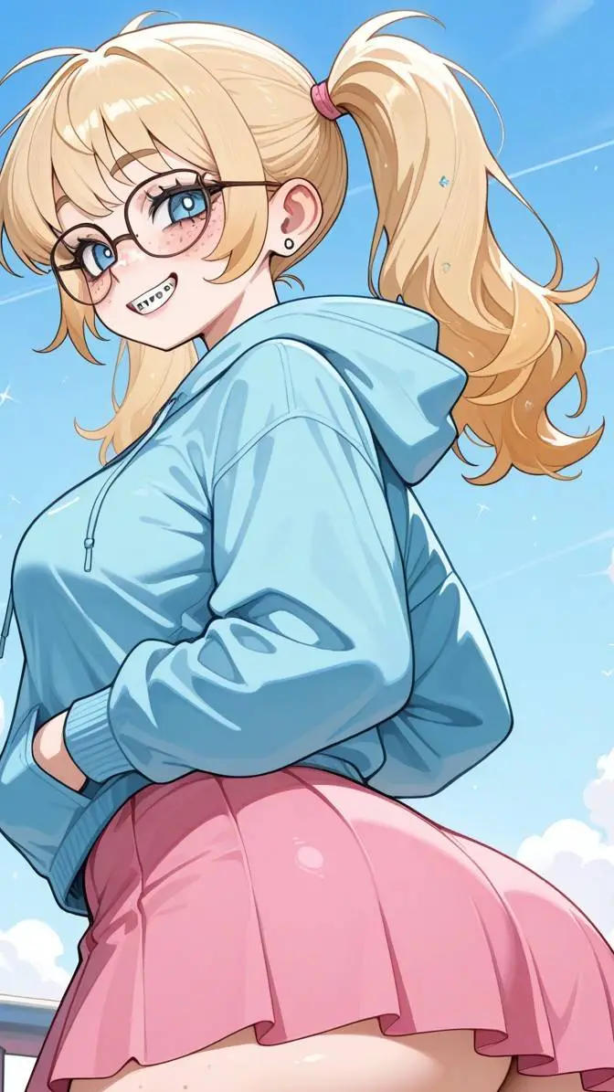 ai character: The Nerd Girl background