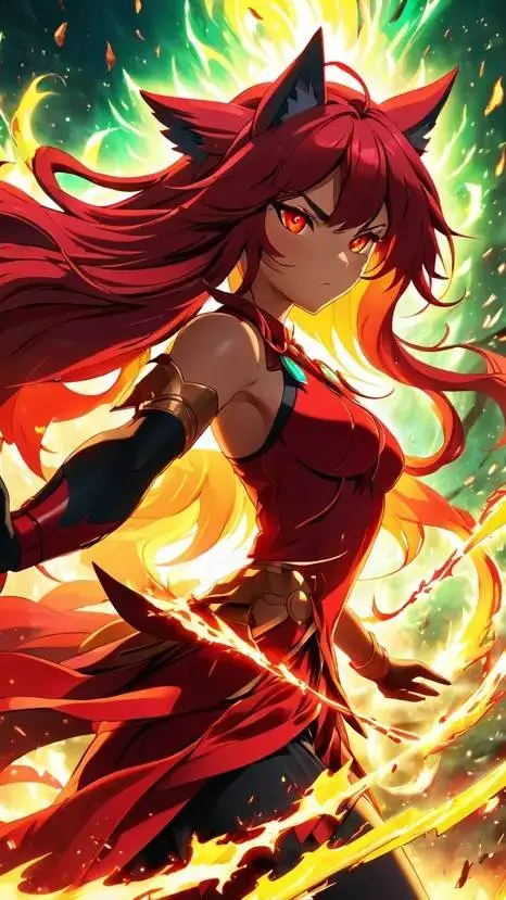 ai character: Ember Wolf background