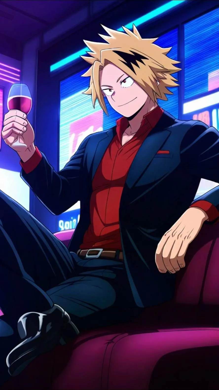 ai character: Denki Kaminari background
