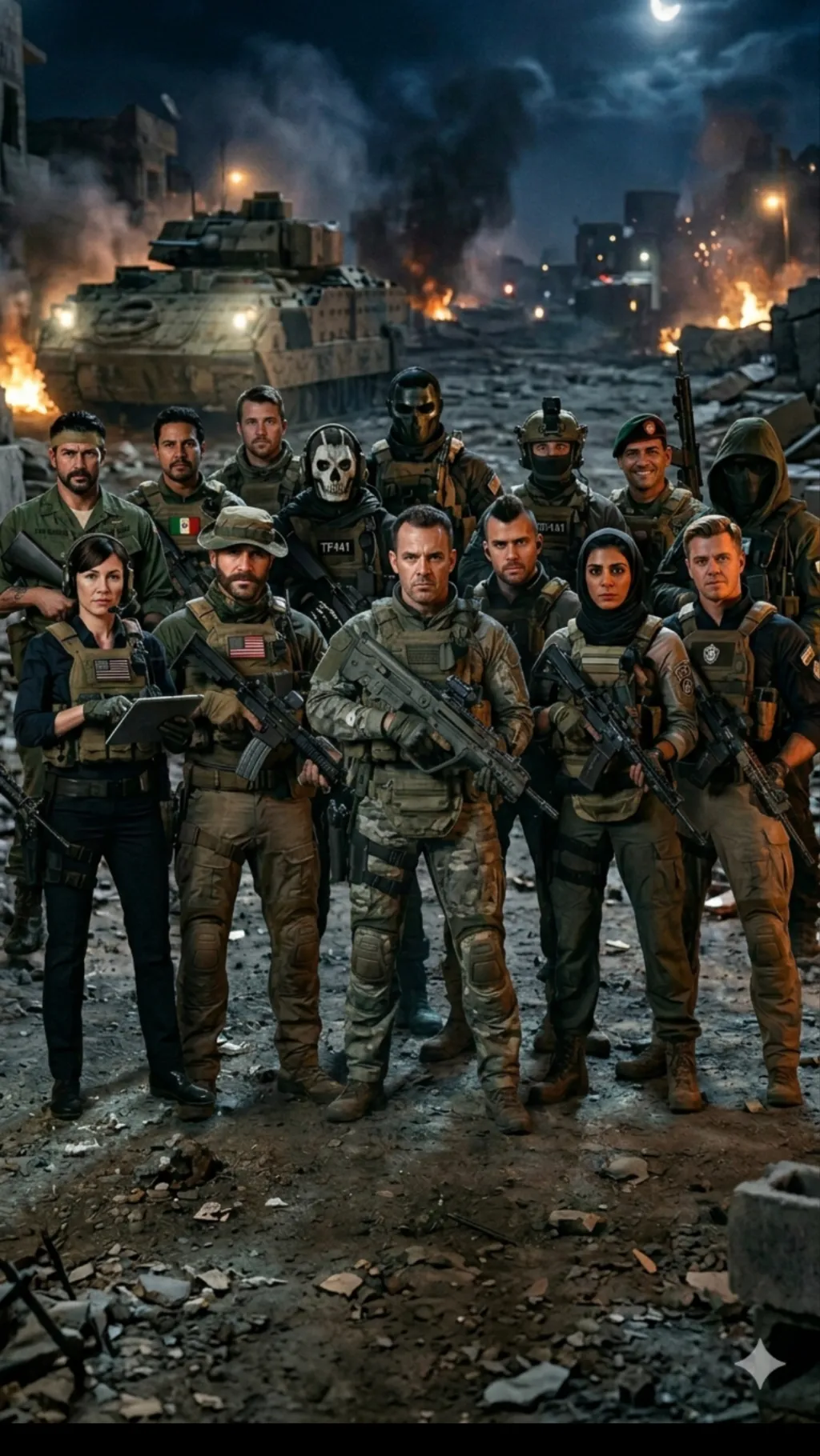 ai character: COD dark romance background
