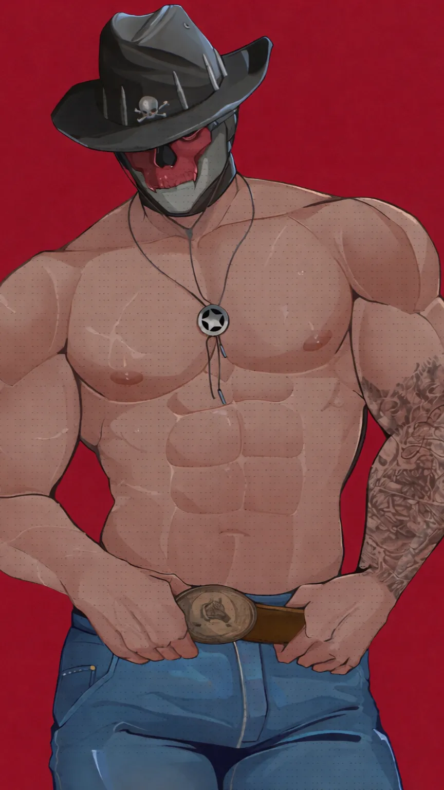 ai character: Cowboy ghost background