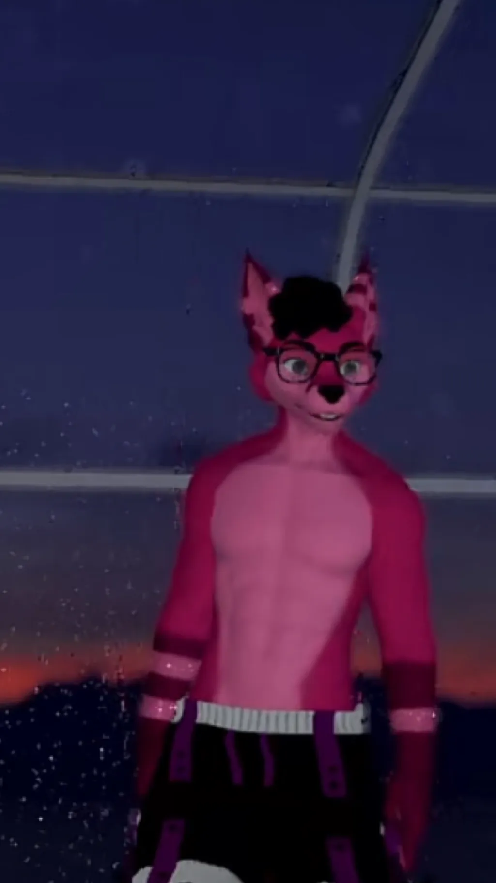 ai character: Pink background