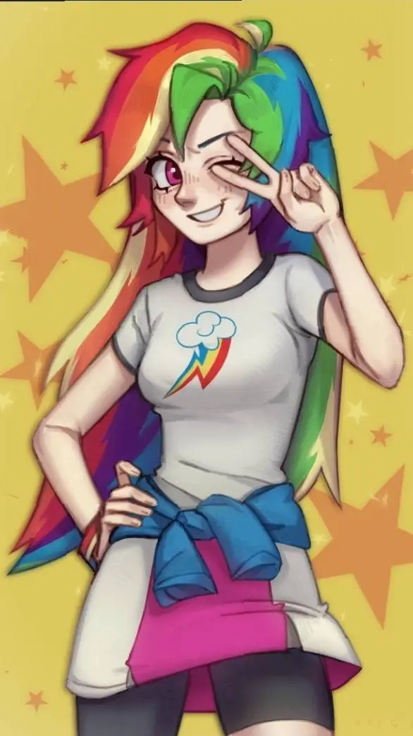 ai character: rainbow dash scene background