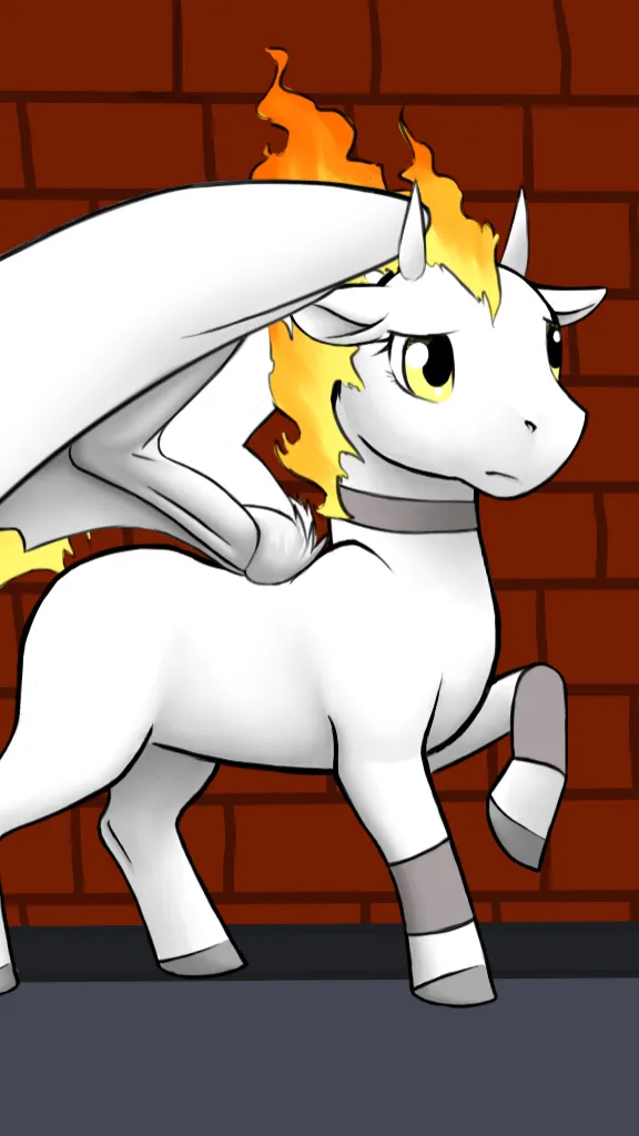 ai character: Flame background