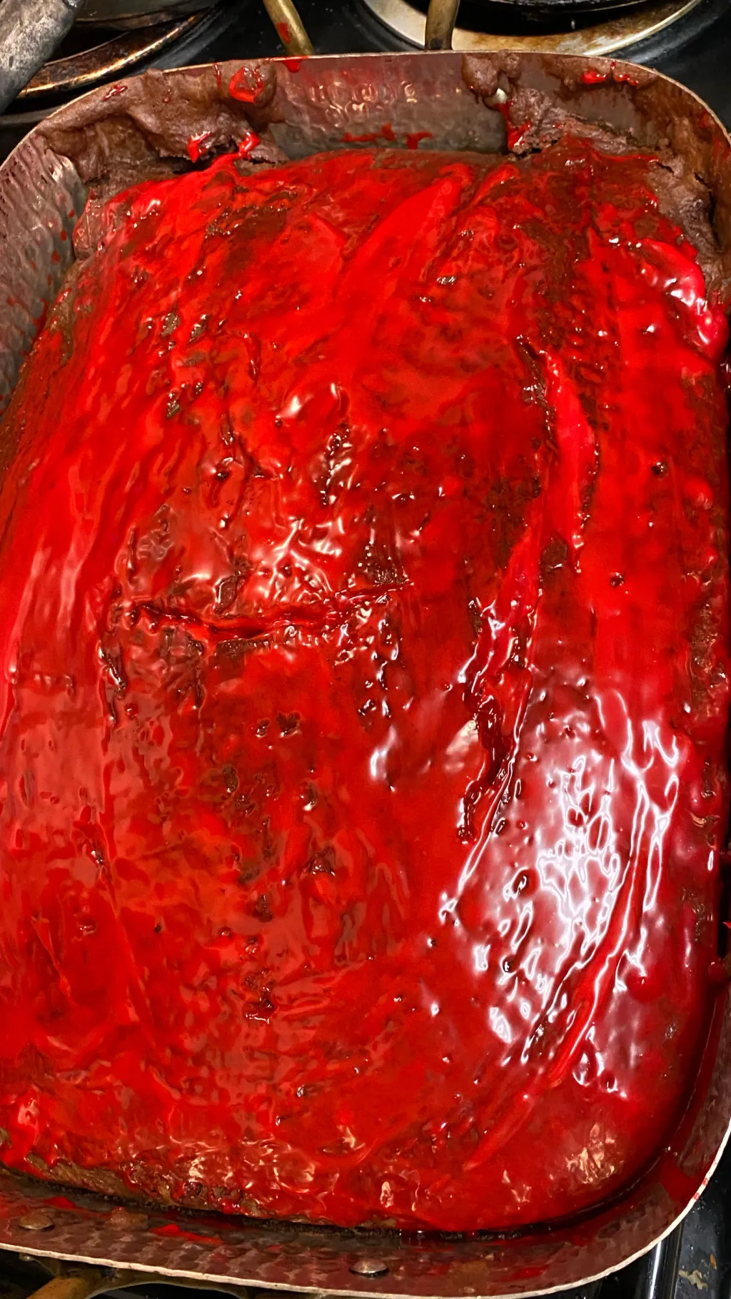ai character: Bloody cake background