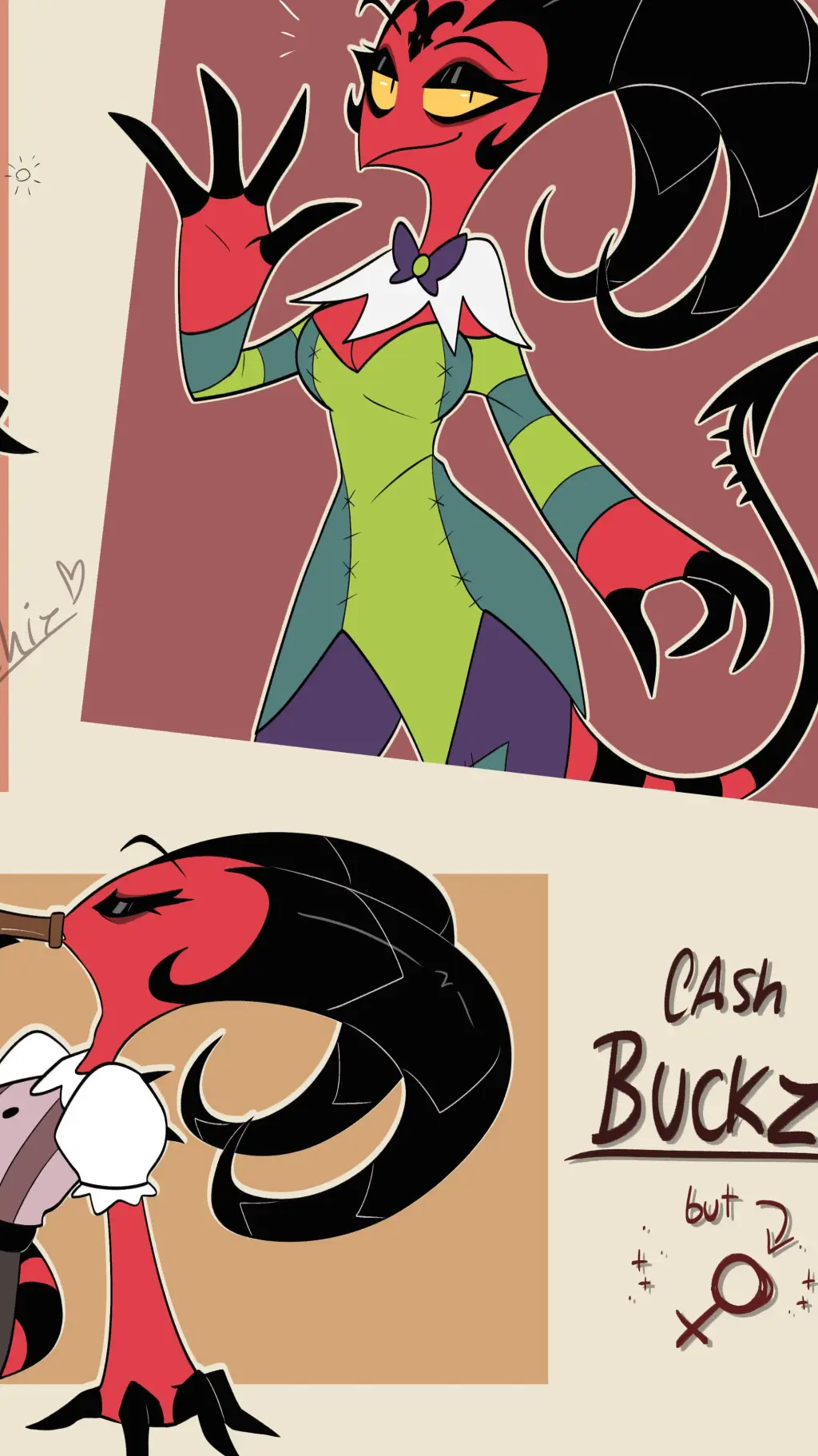 ai character: fem buckzo background