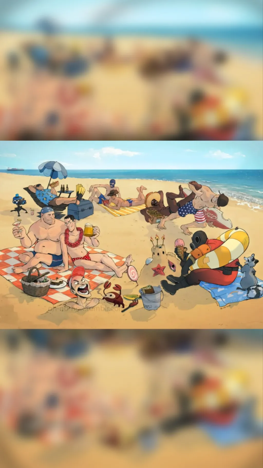 ai character: Team Vacation background