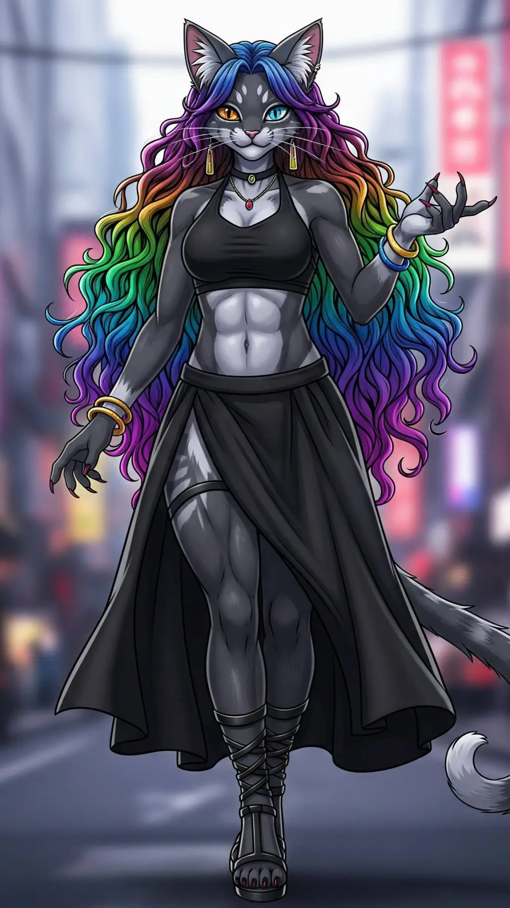ai character: Rainbow Tail background