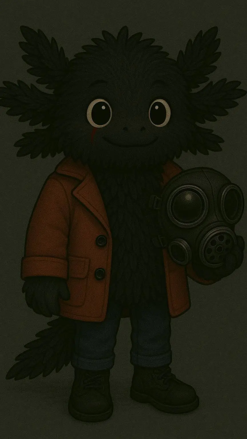 ai character: axey axolotl  background