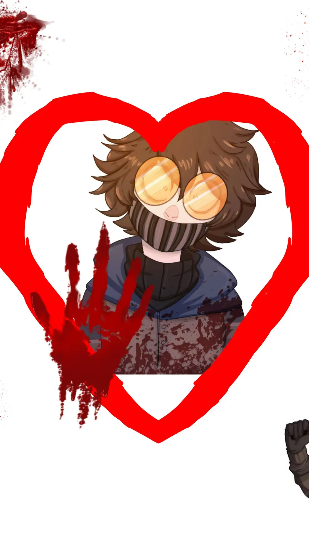 ai character: ticci Toby 🪓🩸 background