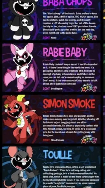 ai character: Nightmare Critters background