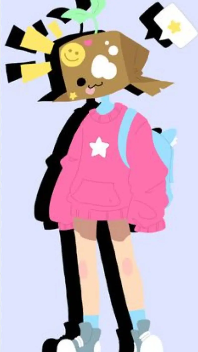 ai character: Box headed girl background