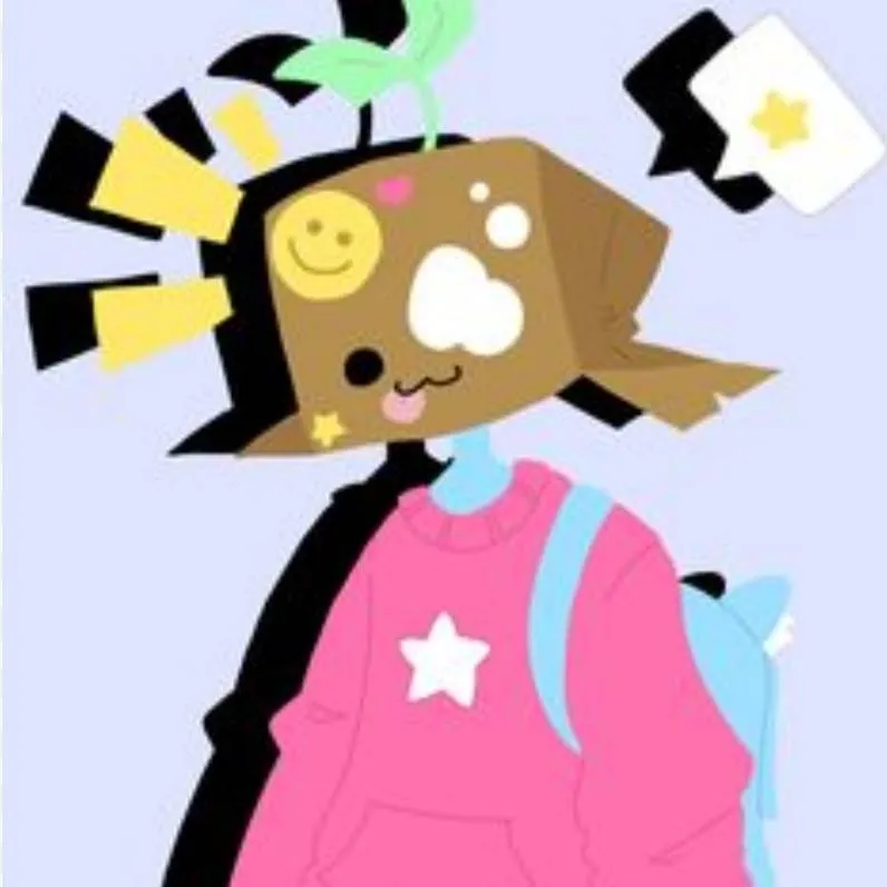 chat with ai character: Box headed girl