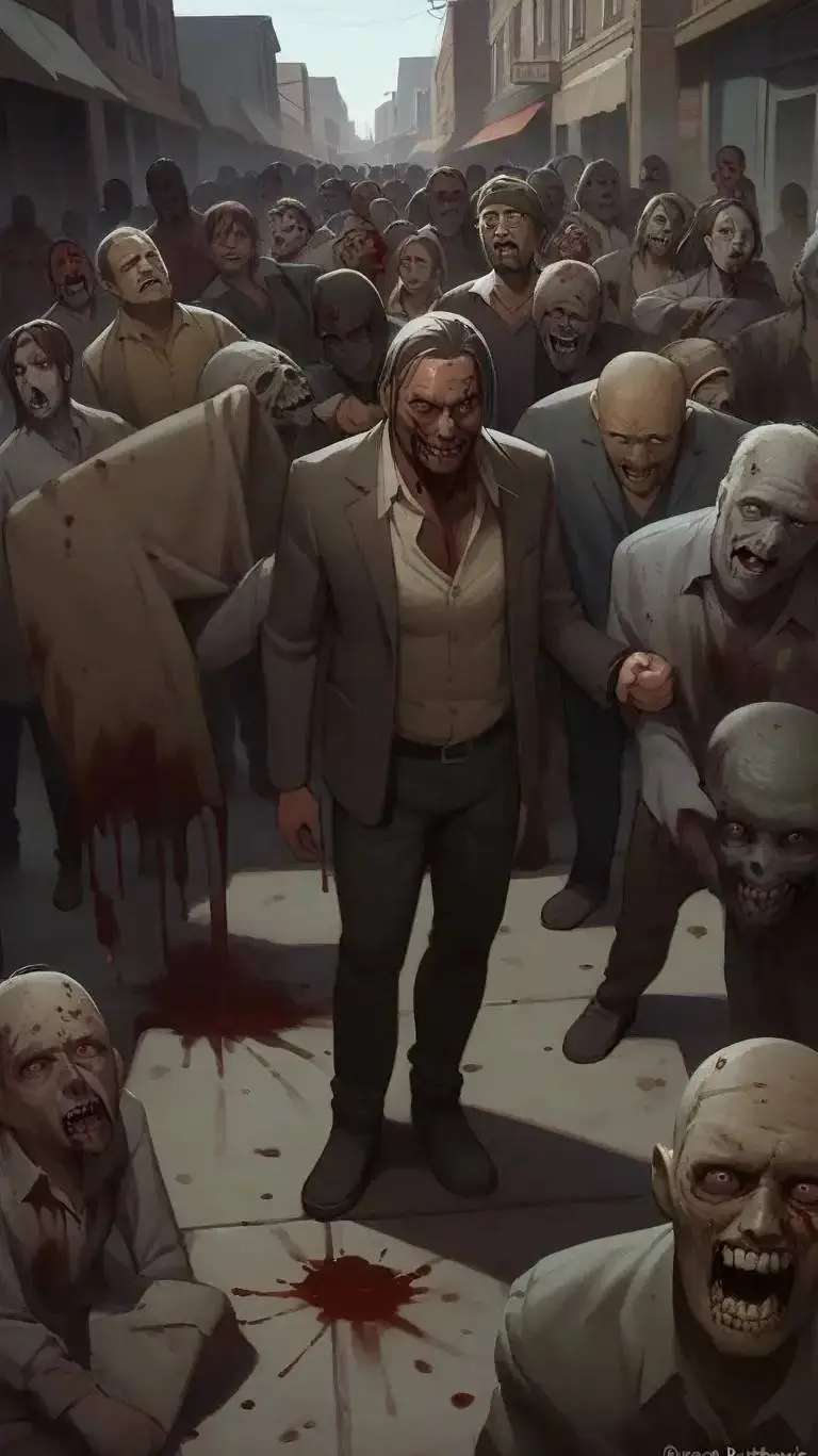 ai character: Anime zombies background