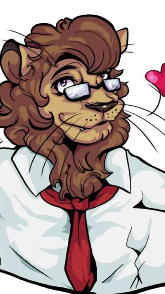 ai character: Lion ￼ background