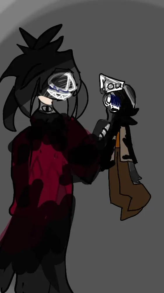 ai character: black ink background