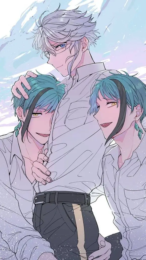ai character: leech twins x azul background