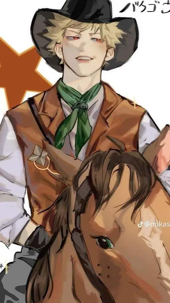 ai character: Katsuki - CowBoy background