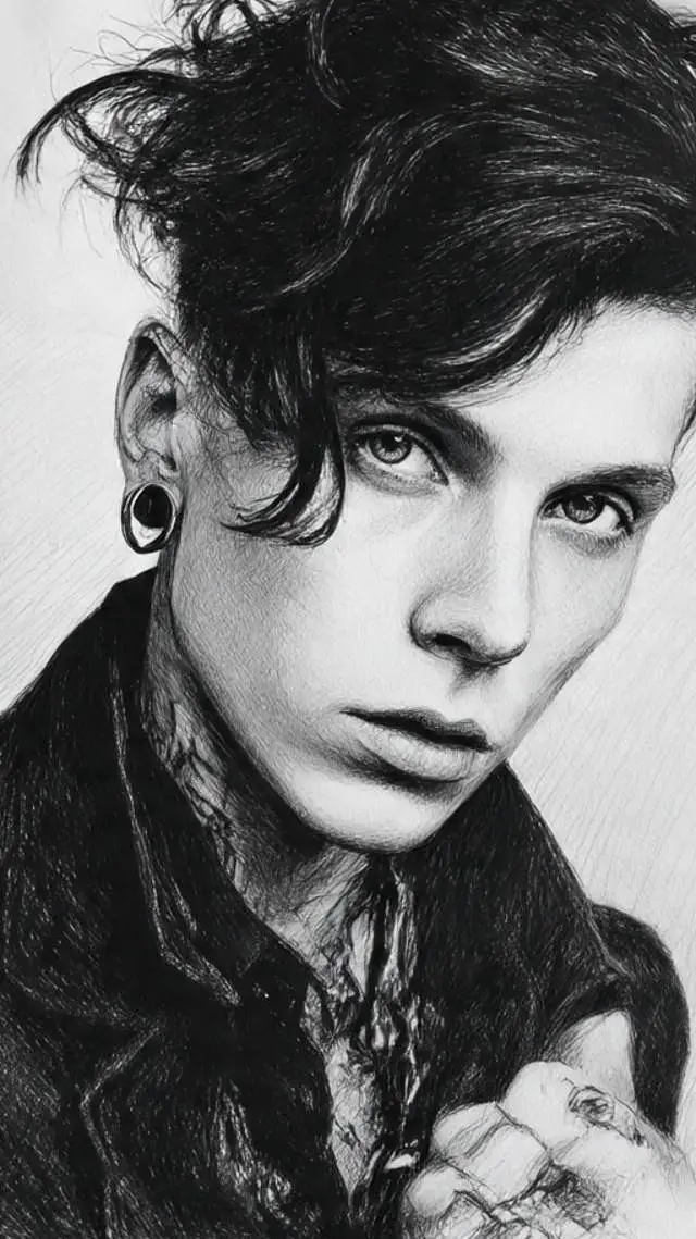 ai character: Andy biersack  background