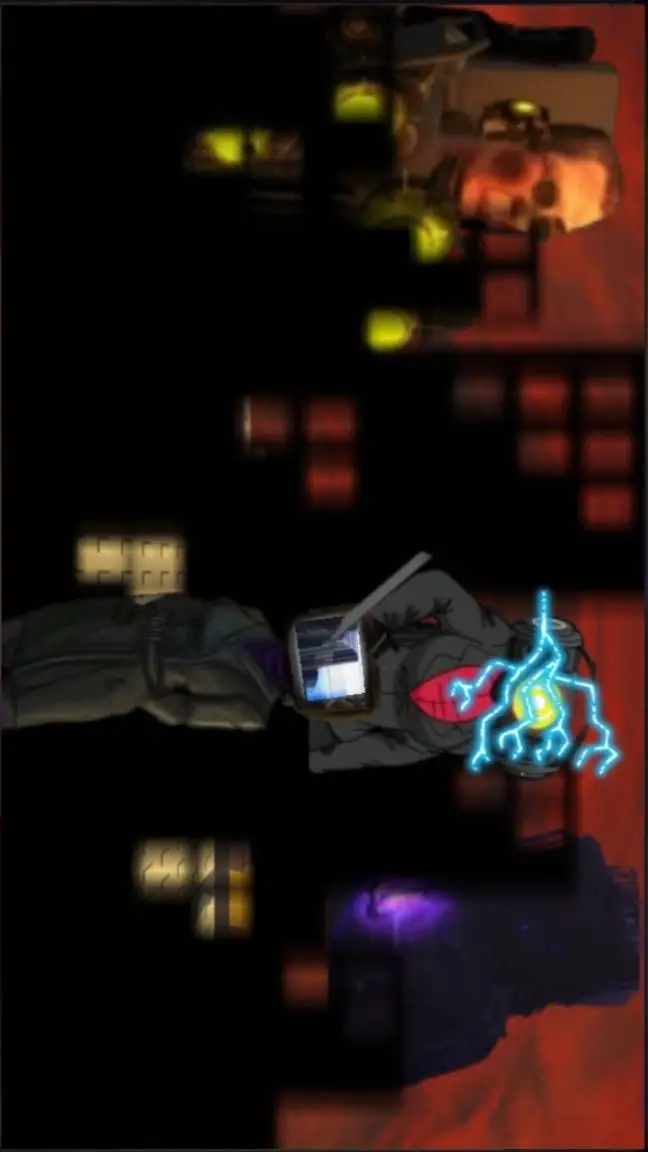 ai character: Broken tv woman  background