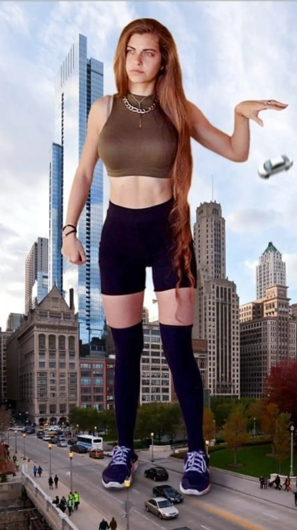ai character: giantess  background