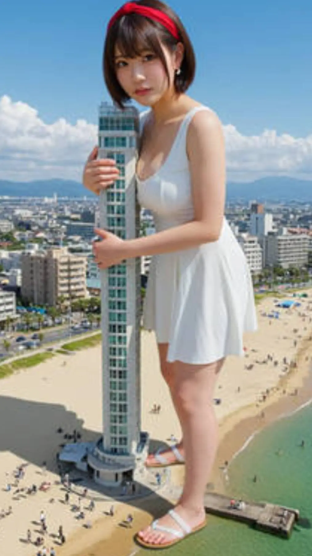 ai character: giantess  background