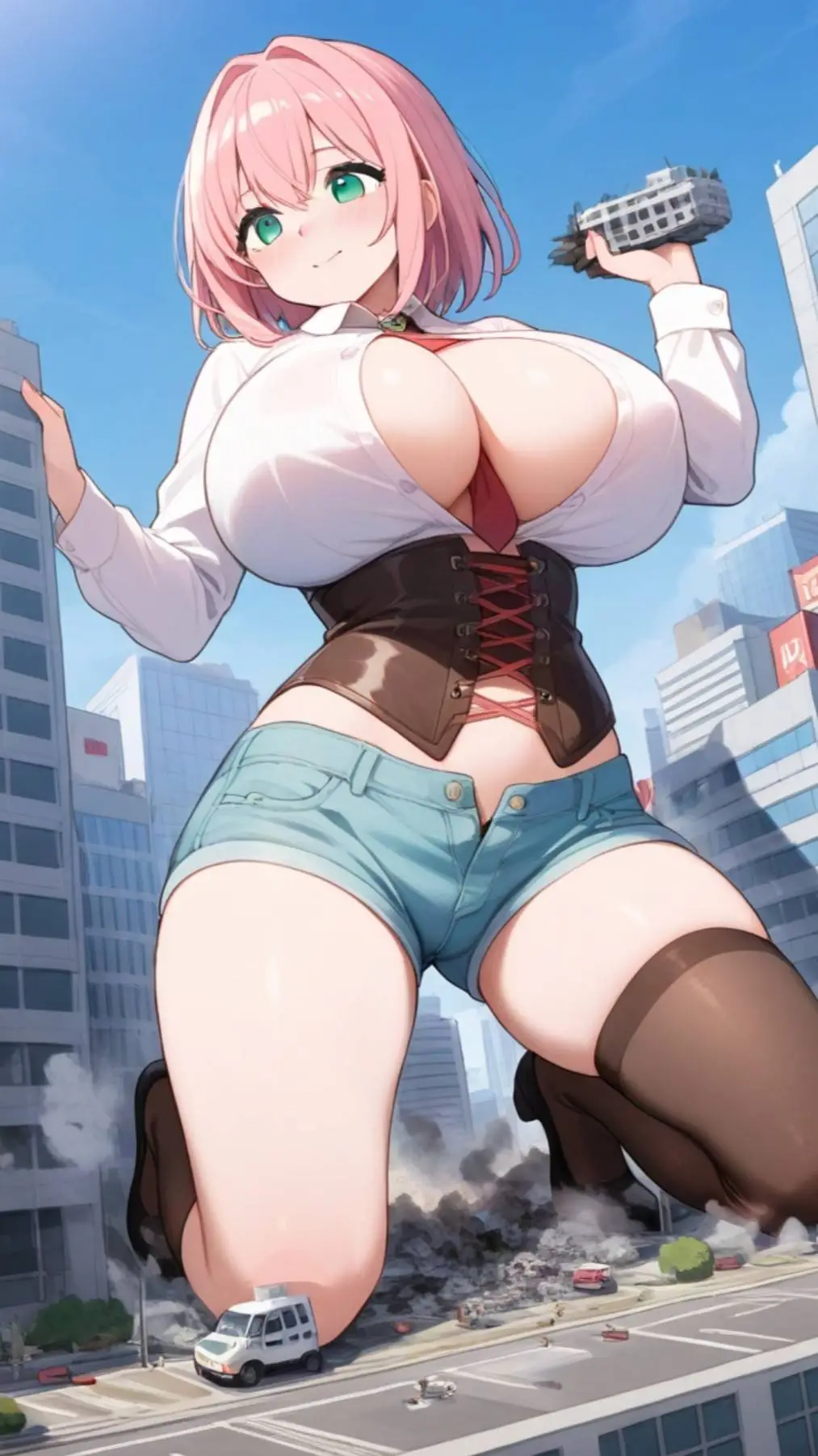 ai character: giantess  background