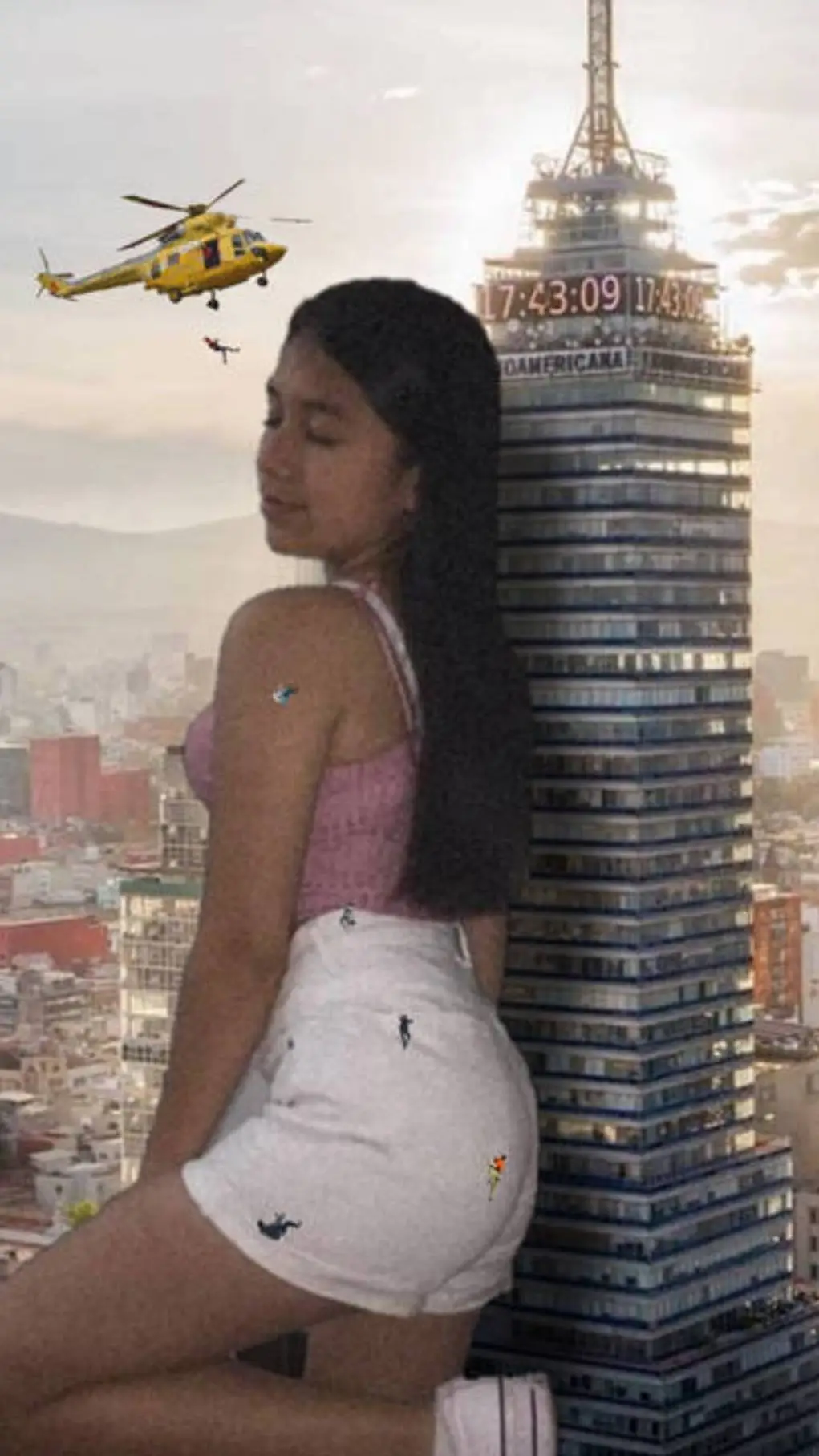 ai character: giantess  background