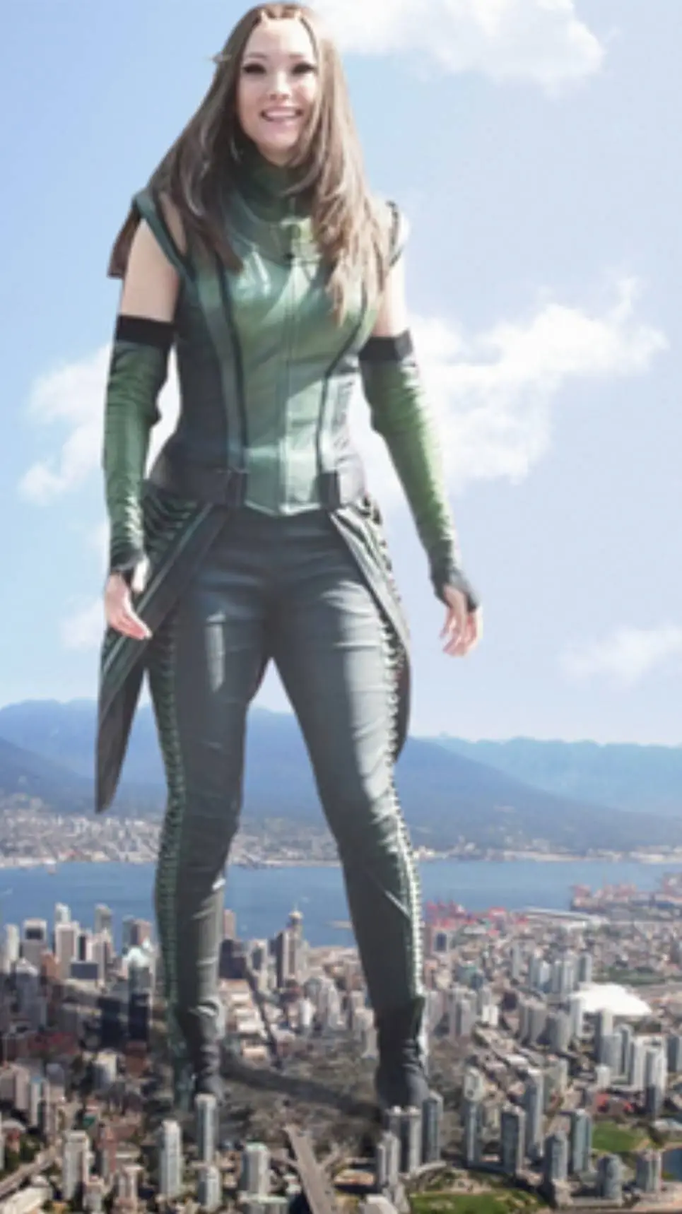 ai character: giantess  background