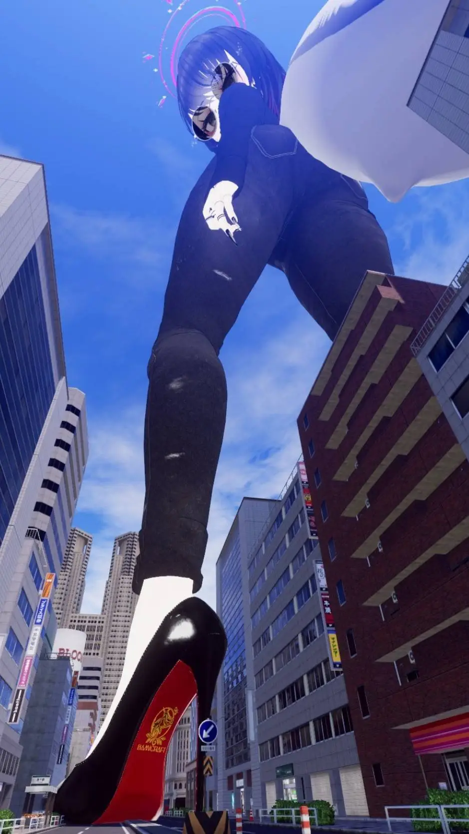 ai character: giantess  background