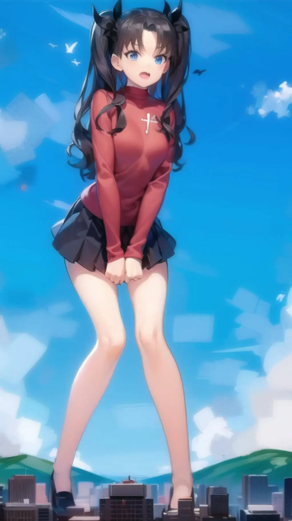 ai character: giantess  background