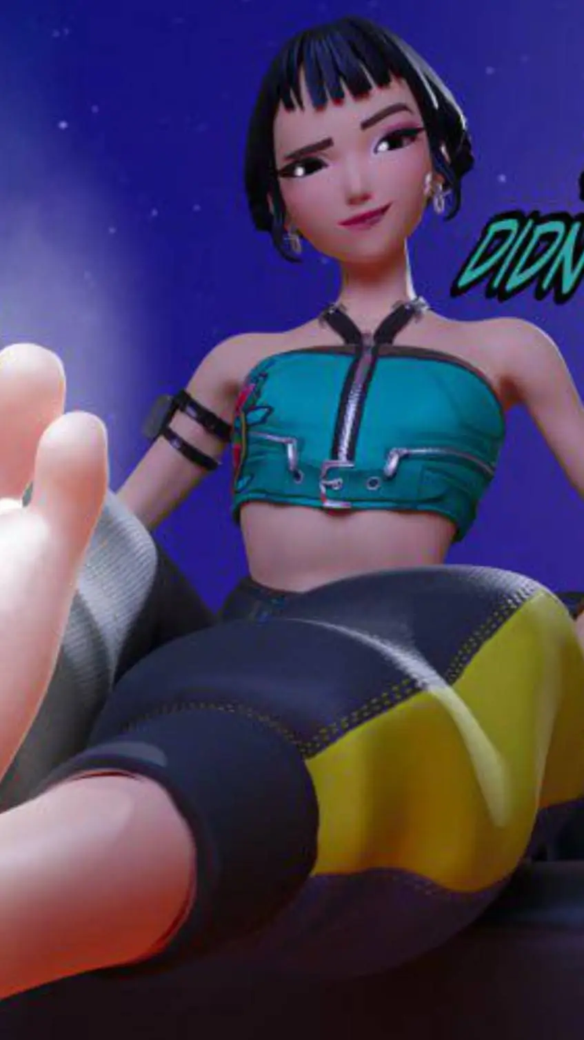ai character: giantess zoey background