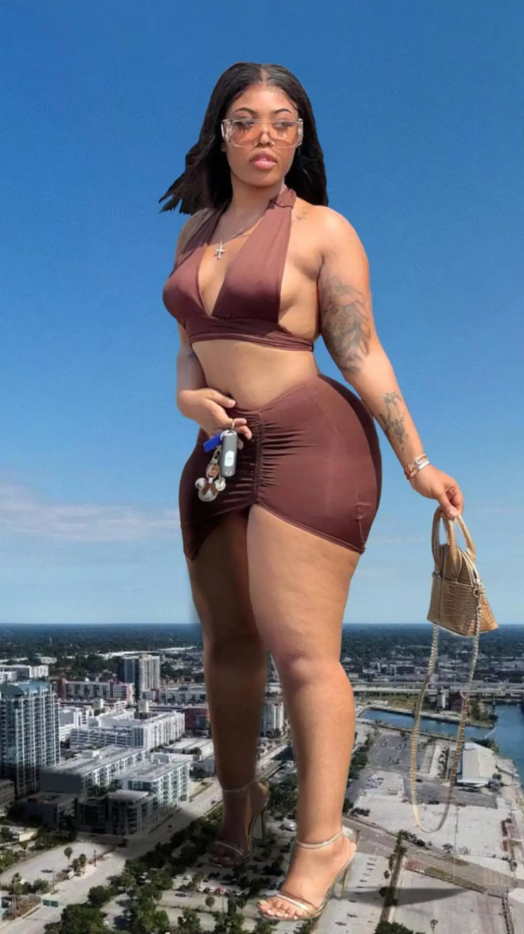 ai character: giantess  background