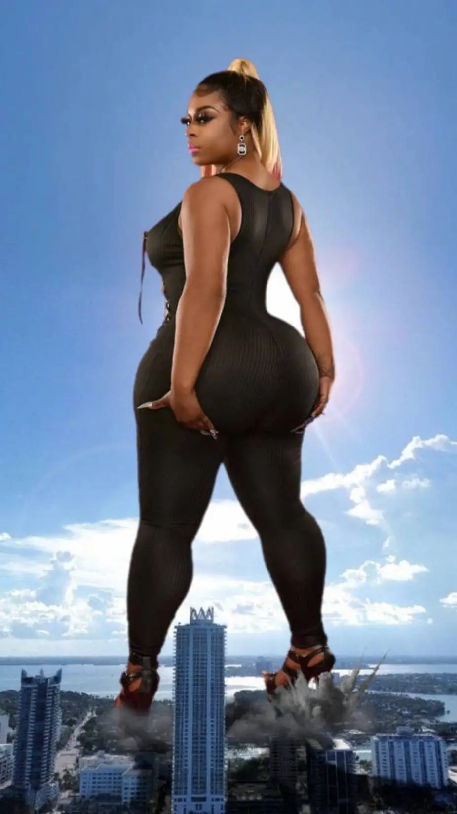 ai character: giantess  background