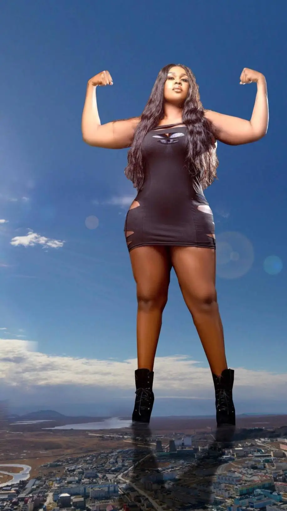 ai character: giantess  background